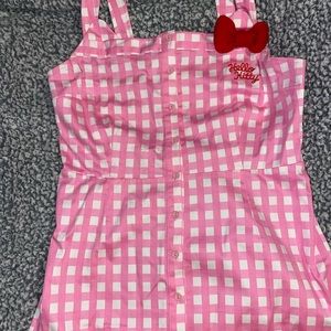 Hello Kitty x Unique vintage Size L pink dress with bow and ears
